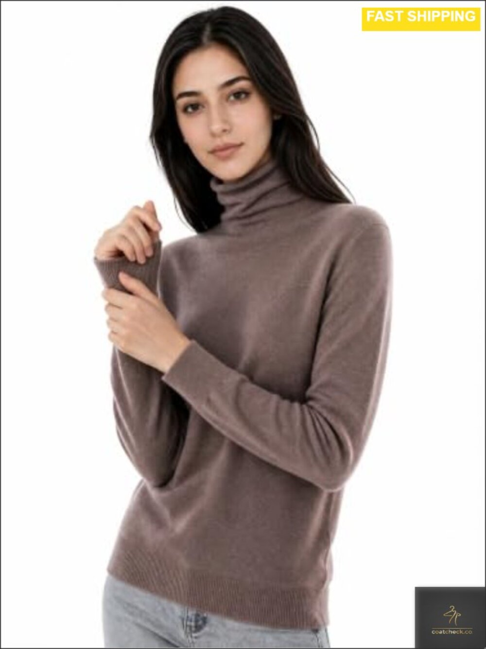 100% Pure Cashmere Turtleneck Sweater Long Sleeve Knit Pullover